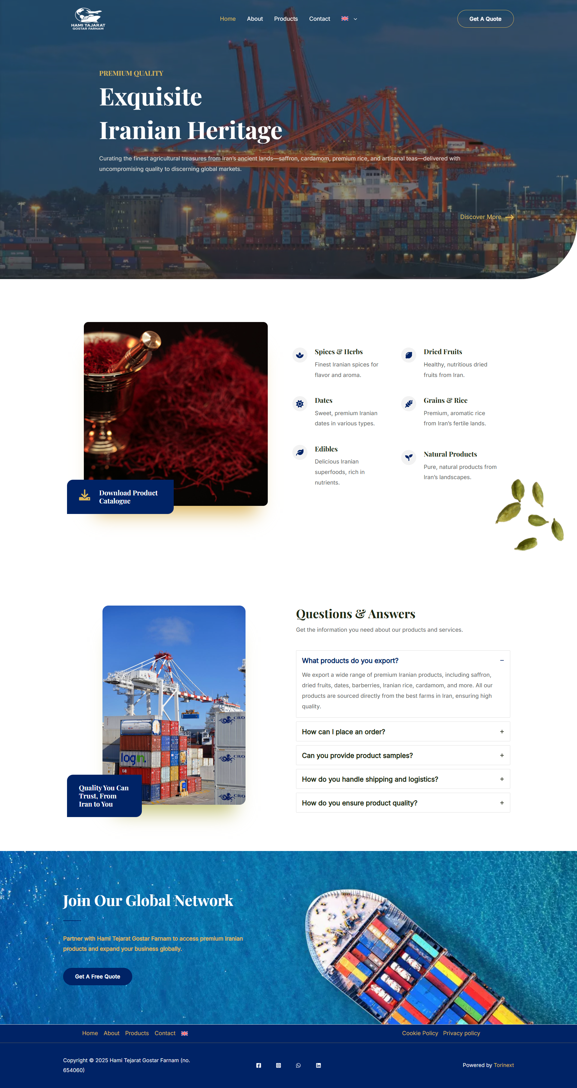 Sito corporate Hami Tejarat Gostar Farnam