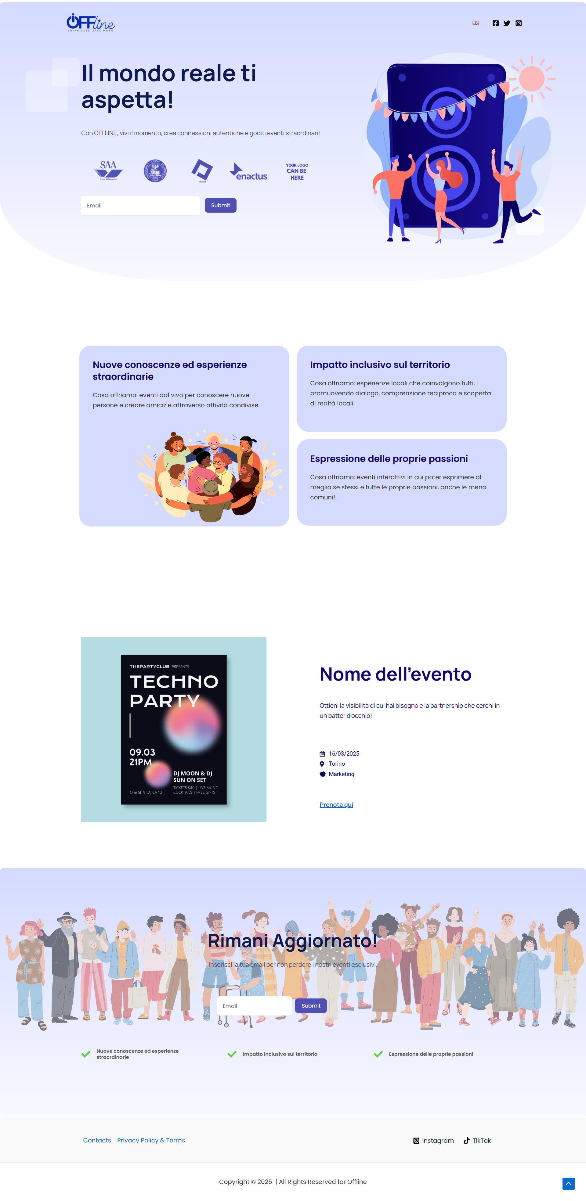 Offlinevents sito eventi